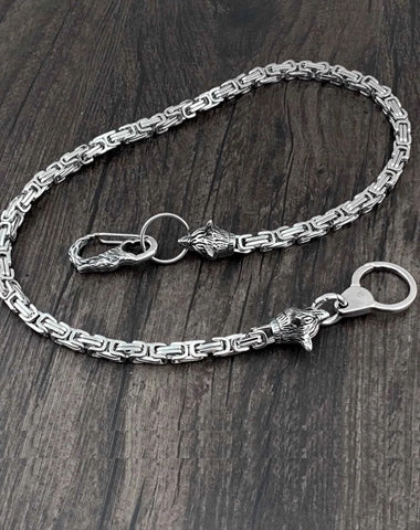 Tiger Head Stainless Steel Heavy STAINLESS STEEL Pants Chain Wallet Chain Double Chain For Men