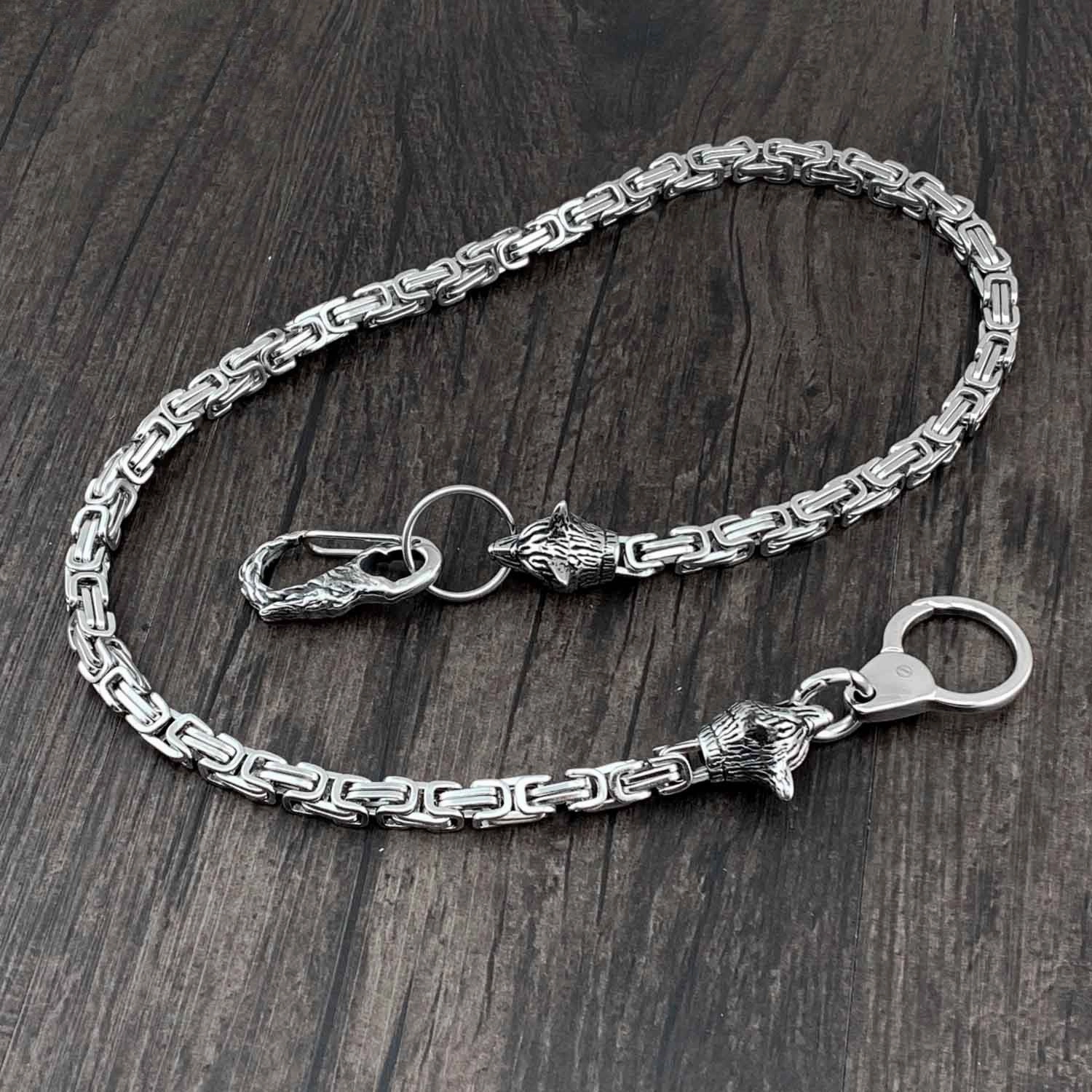 Tiger Head Stainless Steel Heavy STAINLESS STEEL Pants Chain Wallet Chain Double Chain For Men