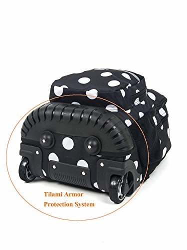 Tilami New Antifouling Design 18 Inch Human Engineering Design Laptop Wheeled Rolling Backpack