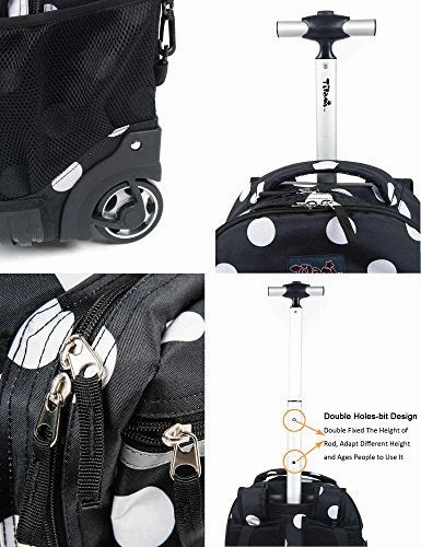 Tilami New Antifouling Design 18 Inch Human Engineering Design Laptop Wheeled Rolling Backpack