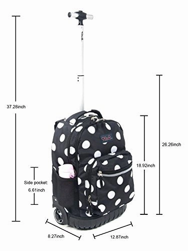 Tilami New Antifouling Design 18 Inch Human Engineering Design Laptop Wheeled Rolling Backpack