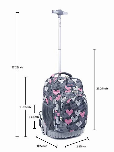 Tilami Rolling Backpack Armor Luggage School Travel Book Laptop 18 Inch Multifunction Wheeled