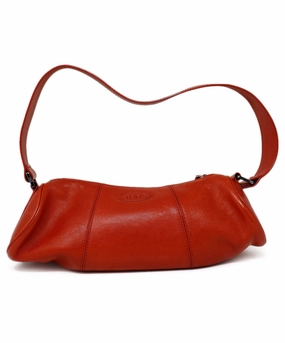 Tod's Red Leather Baguette Shoulder Bag