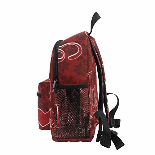 Toddler Backpack Retro Valentines Day Red Heart Love You Mini Preschool Bag for Unisex Kids
