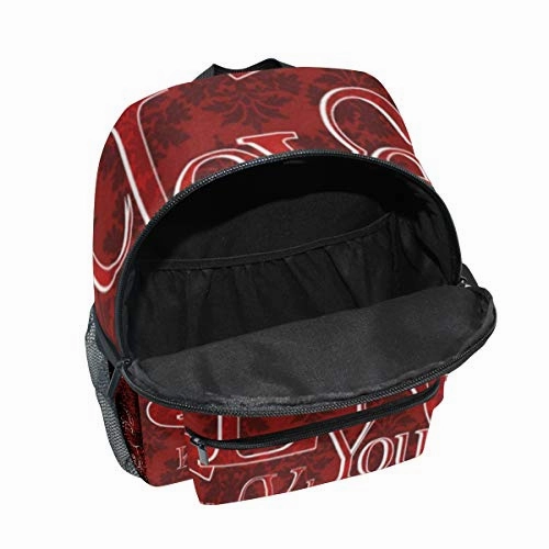 Toddler Backpack Retro Valentines Day Red Heart Love You Mini Preschool Bag for Unisex Kids