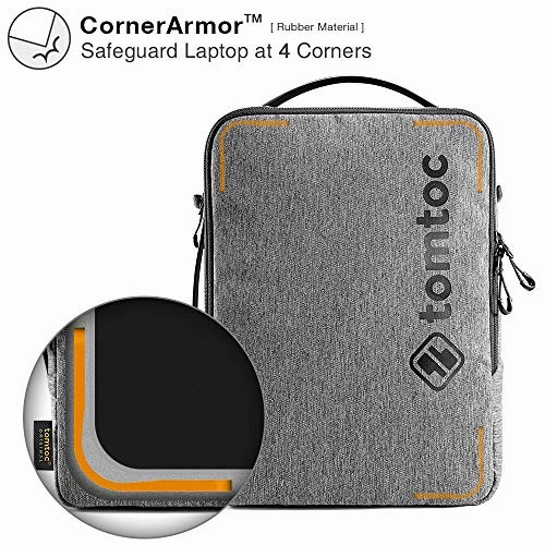 tomtoc Laptop Shoulder Bag for 15-16 Inch MacBook Pro A2141 A1398Surface Book 3/2, Dell XPS 17/15, The New Razer Blade 15, 14 HP Acer ASUS ThinkPad Laptop, Spill-resistant Protective Vertical Case