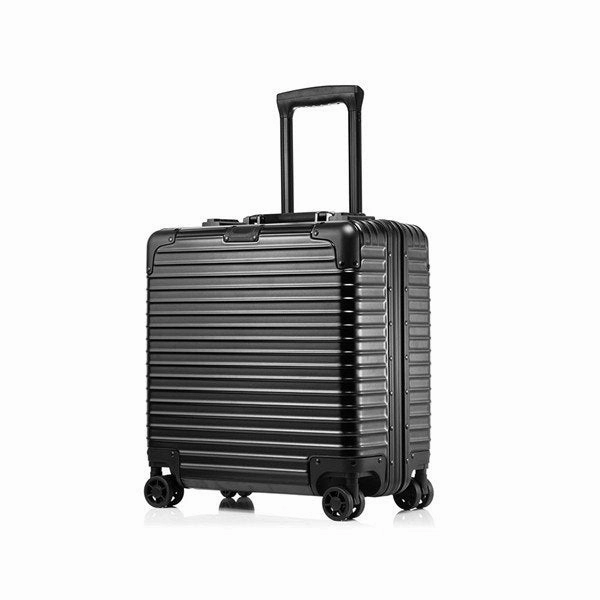 Top Fashion Business Travel Rolling Luggage Aluminum Suitcase 18 Inch Computer Trolley Case Abs