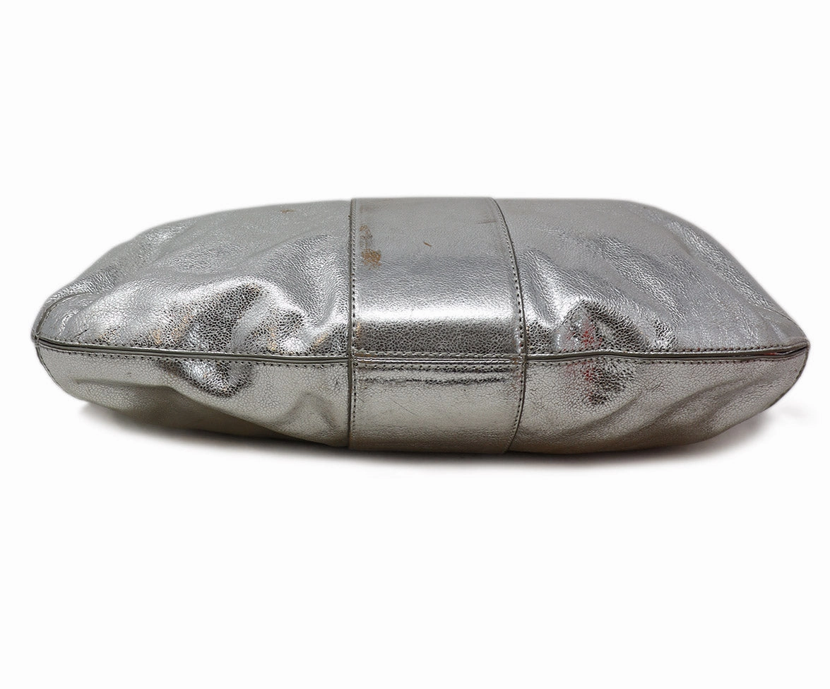 Tory Burch Silver Leather Shoulder Bag
