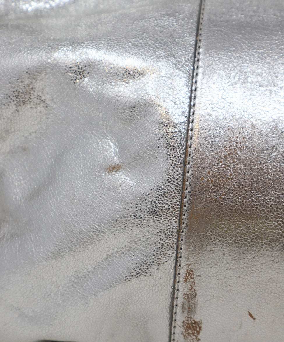 Tory Burch Silver Leather Shoulder Bag