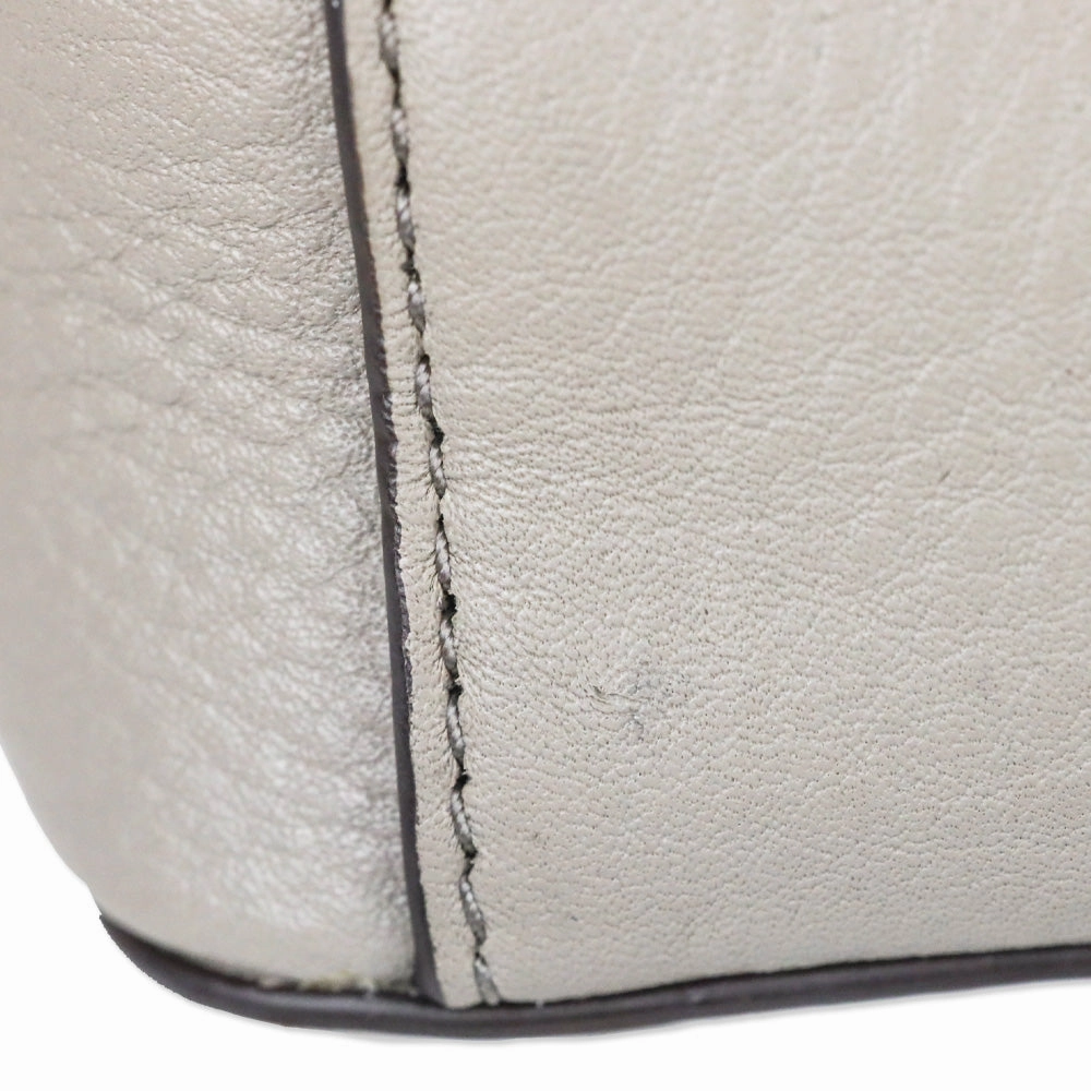 Tory Burch Zoey Mini Laser Cut French Gray Leather Crossbody Bag