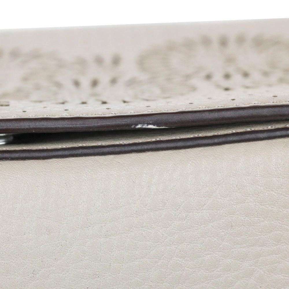 Tory Burch Zoey Mini Laser Cut French Gray Leather Crossbody Bag