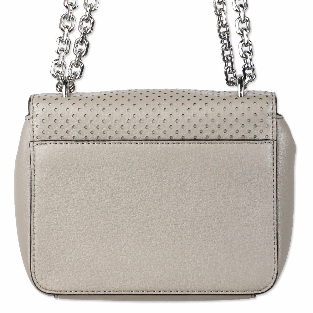 Tory Burch Zoey Mini Laser Cut French Gray Leather Crossbody Bag
