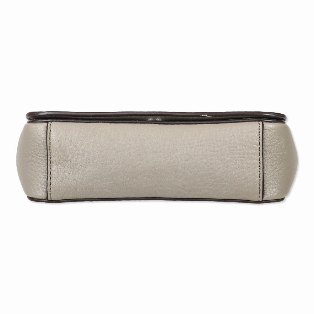 Tory Burch Zoey Mini Laser Cut French Gray Leather Crossbody Bag
