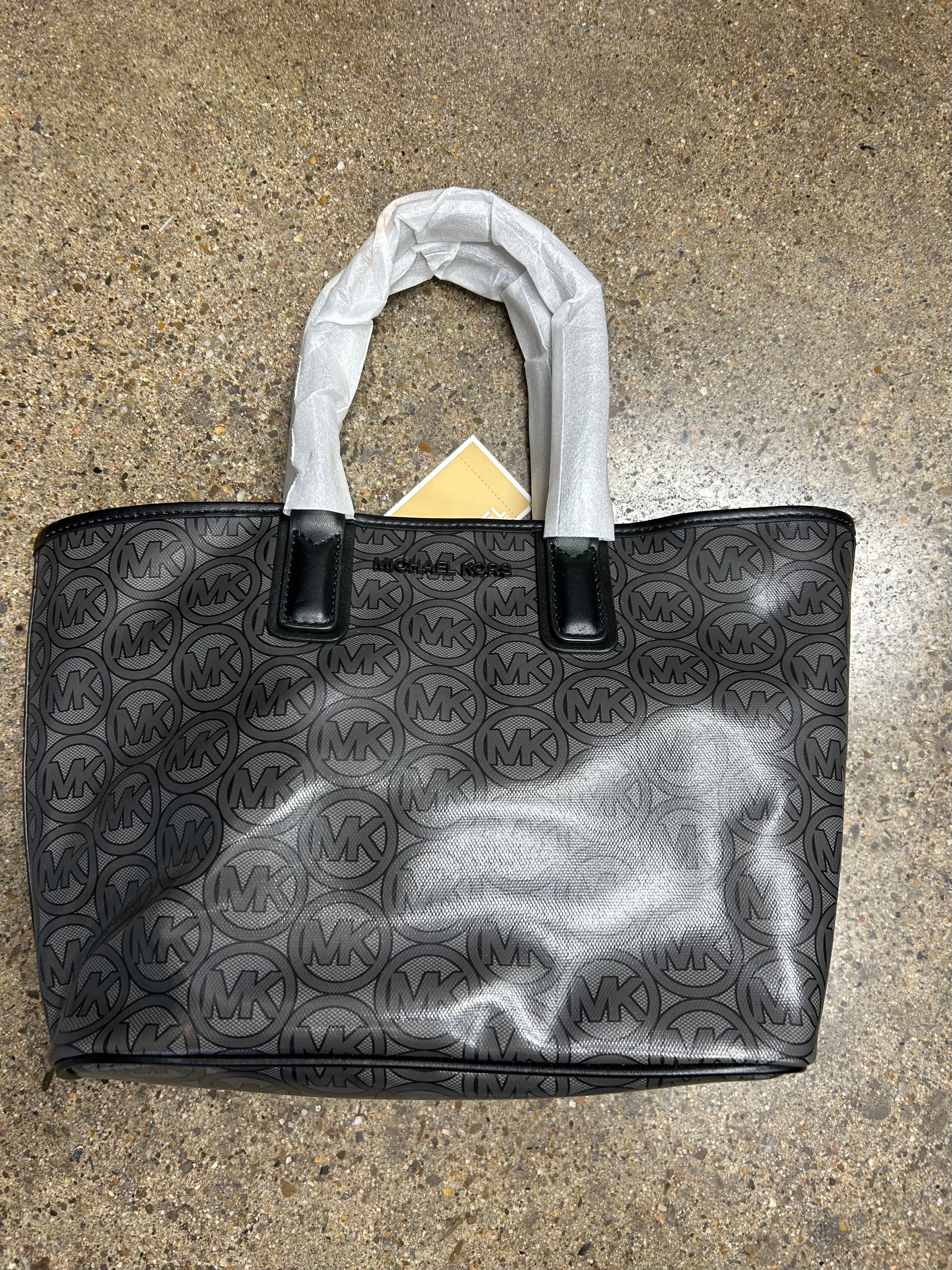 Tote Designer By Michael Kors In Black & Grey, Size:Small