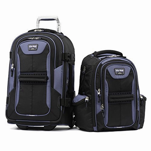 Tpro Bold 2.0 2 Piece Set (22 Inch Expandable Rollaboard   Computer Backpack), Black/Navy