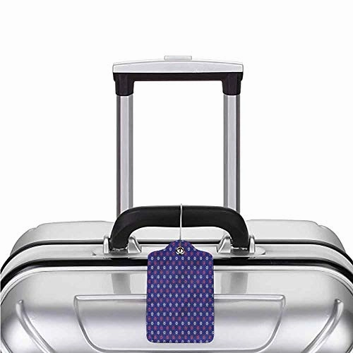 Travel Baggage ID Identifiers Label, Printed Luggage Tag, Bag Case Holder Ships Wheel Cruise Voyage Ocean (1,2 & 4 Pack)