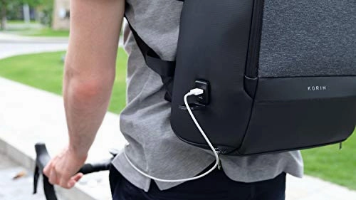 Travel Fusion Anti-Theft Laptop Backpack with USB Charging Port, Security Cable, and Combination