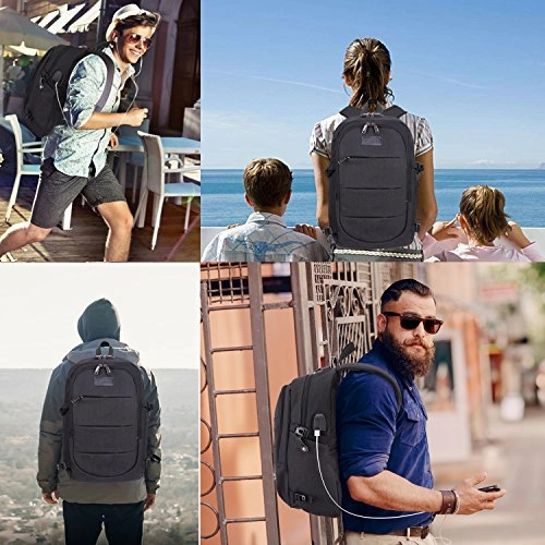 Travel Laptop Backpack Water Resistant Anti-Theft Bag with USB Charging Port and Lock 14/15.6 Inch Computer Business Backpacks for Women Men College School Student Gift,Bookbag Casual Hiking Daypack