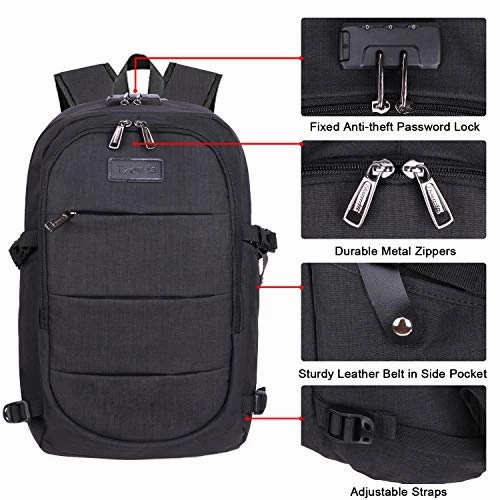 Travel Laptop Backpack Water Resistant Anti-Theft Bag with USB Charging Port and Lock 14/15.6 Inch Computer Business Backpacks for Women Men College School Student Gift,Bookbag Casual Hiking Daypack
