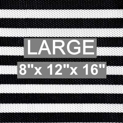 Travel Weekender Overnight Carry-on Shoulder Duffel Tote Bag (8" x 12" x 16 (Large), Black & White Stripes)