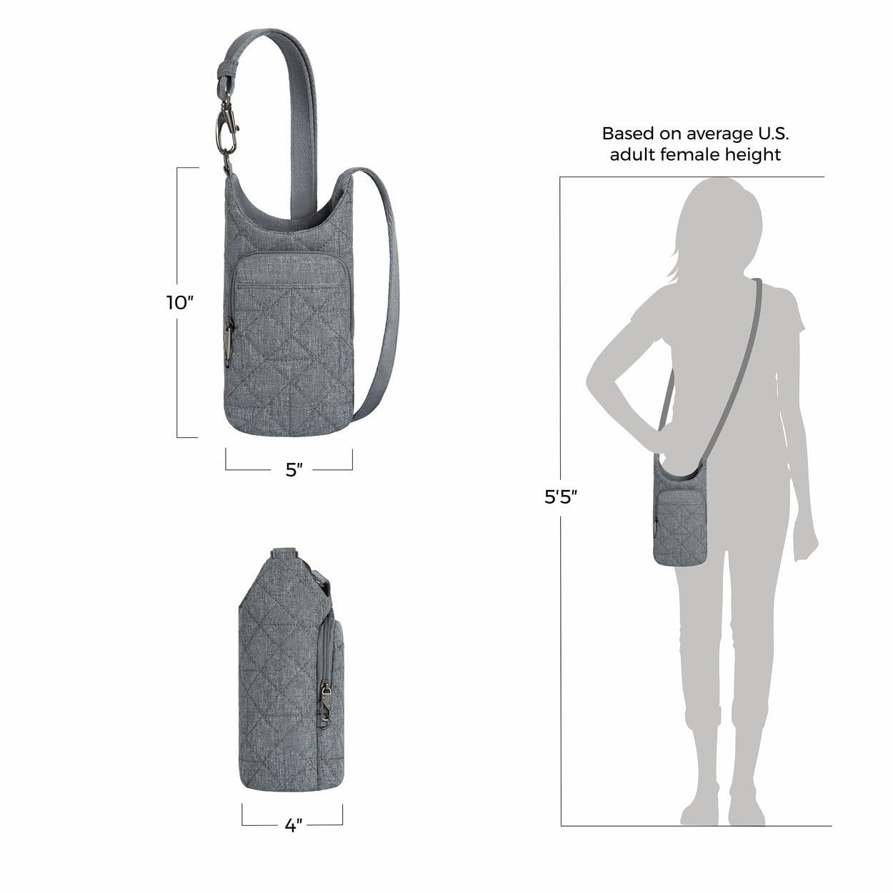 Travelon Anti-Theft Boho Insulated Water Bottle Tote