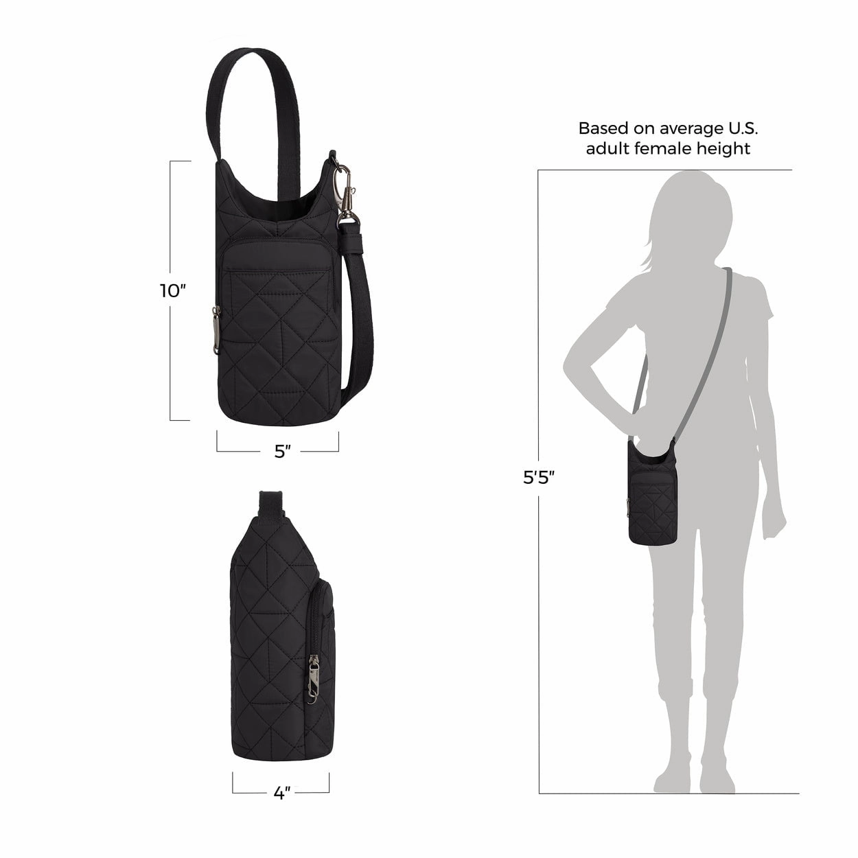 Travelon Anti-Theft Boho Insulated Water Bottle Tote