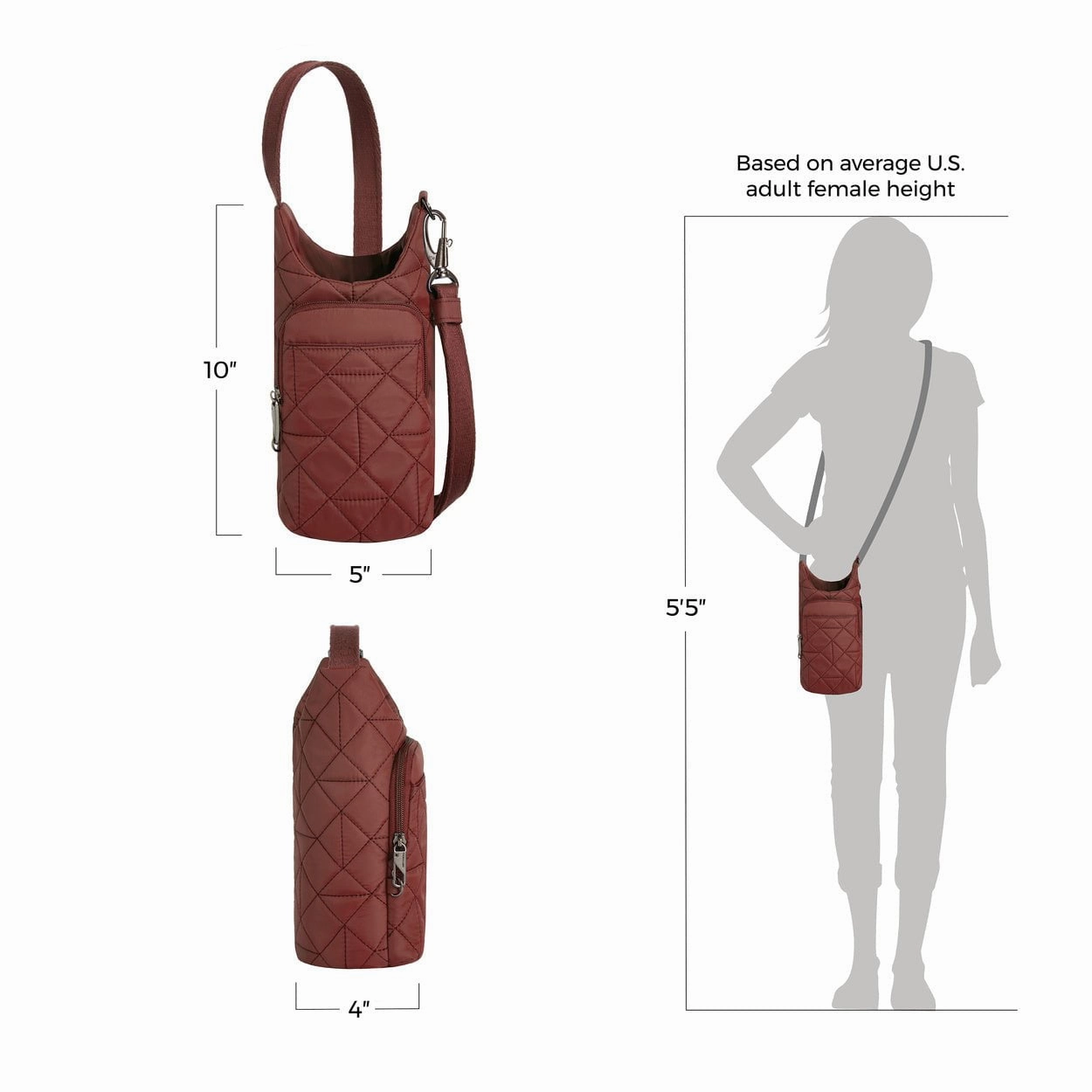 Travelon Anti-Theft Boho Insulated Water Bottle Tote