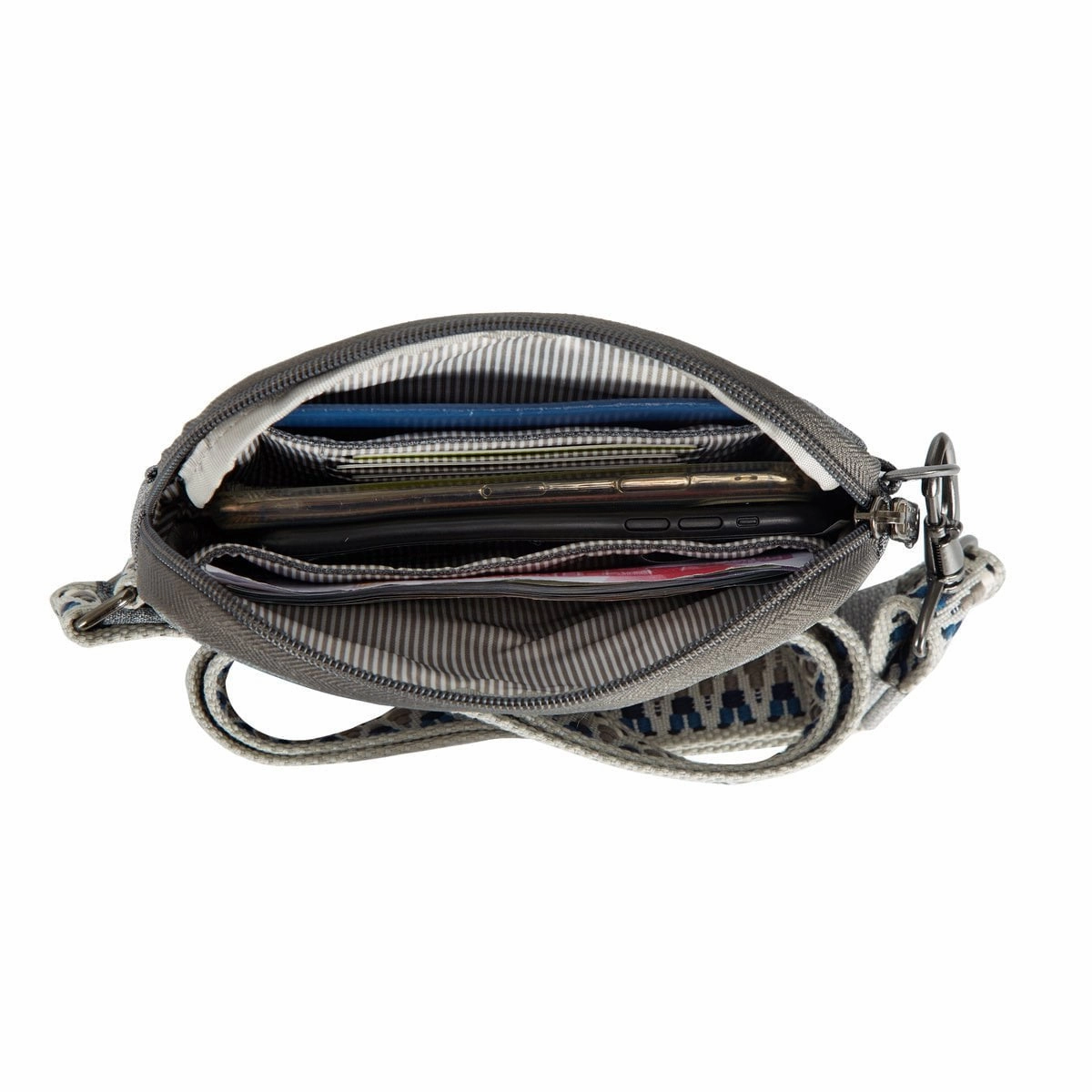 Travelon Anti-Theft Boho Phone Sling - Geo Gray Heather