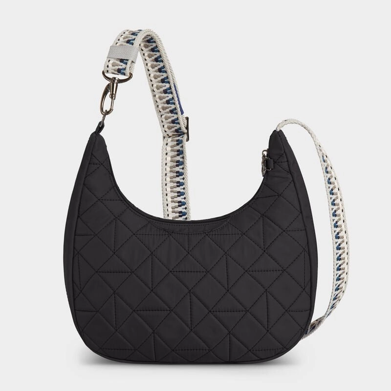 Travelon Anti-Theft Boho Slouchy Crossbody - Geo Black