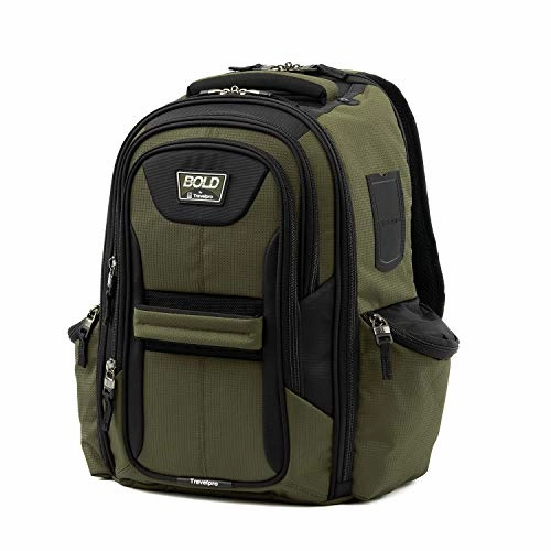 Travelpro Bold Computer Backpack With Laptop And Tablet Sleeves, Olive/Black