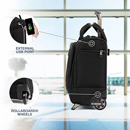 Travelpro Crew Versapack Rolling Underseat Carry-on, Jet Black