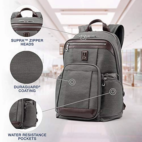 Travelpro Luggage Platinum Elite 17.5" Business Computer Backpack, Vintage Grey, One Size