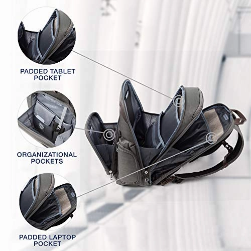 Travelpro Luggage Platinum Elite 17.5" Business Computer Backpack, Vintage Grey, One Size