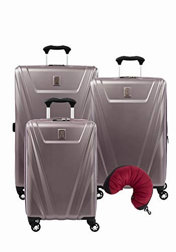 Travelpro Maxlite 5 Hardside 4-PC Set: Exp. C/O, 25-Inch and 29-Inch Spinner with Travel Pillow (Dusty Rose)