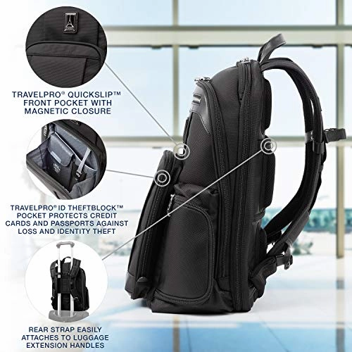 Travelpro Platinum Elite-17-Inch Business Laptop Backpack, Shadow Black, 17.5-Inch