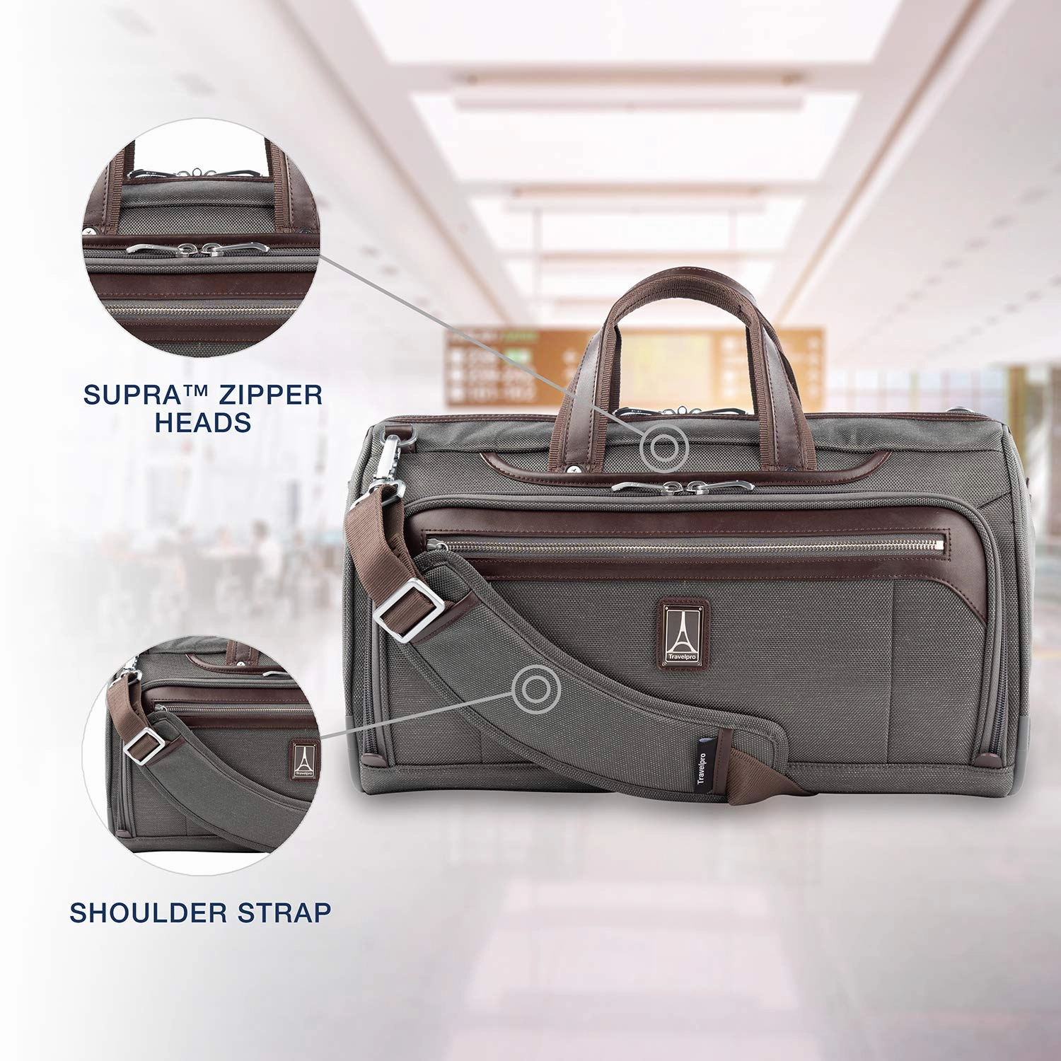 Travelpro Platinum Elite Regional UnderSeat Duffel Bag, Vintage Grey, medium