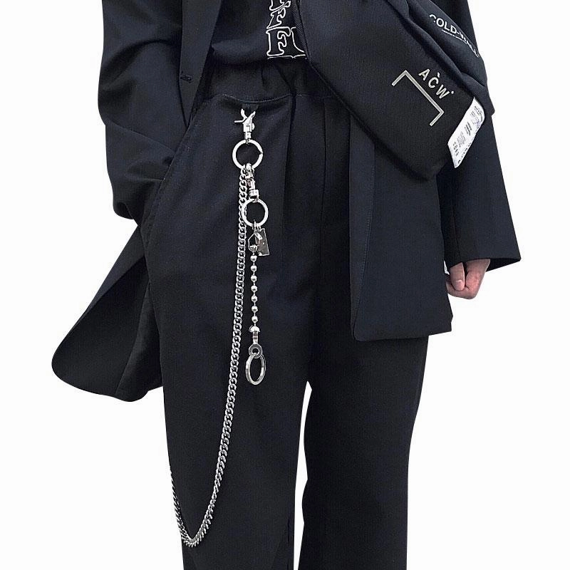 Trendy Men's Women's Silver Long Hip Hop Pants Chain Biker Wallet Chain For Men