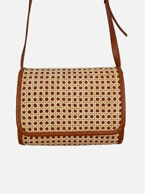 Trenery Woven Chocolate Crossbody Bag