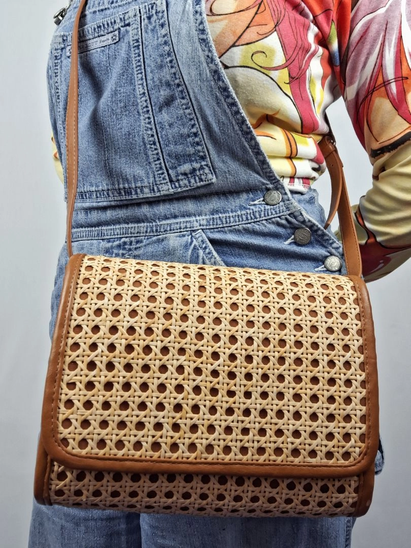 Trenery Woven Chocolate Crossbody Bag