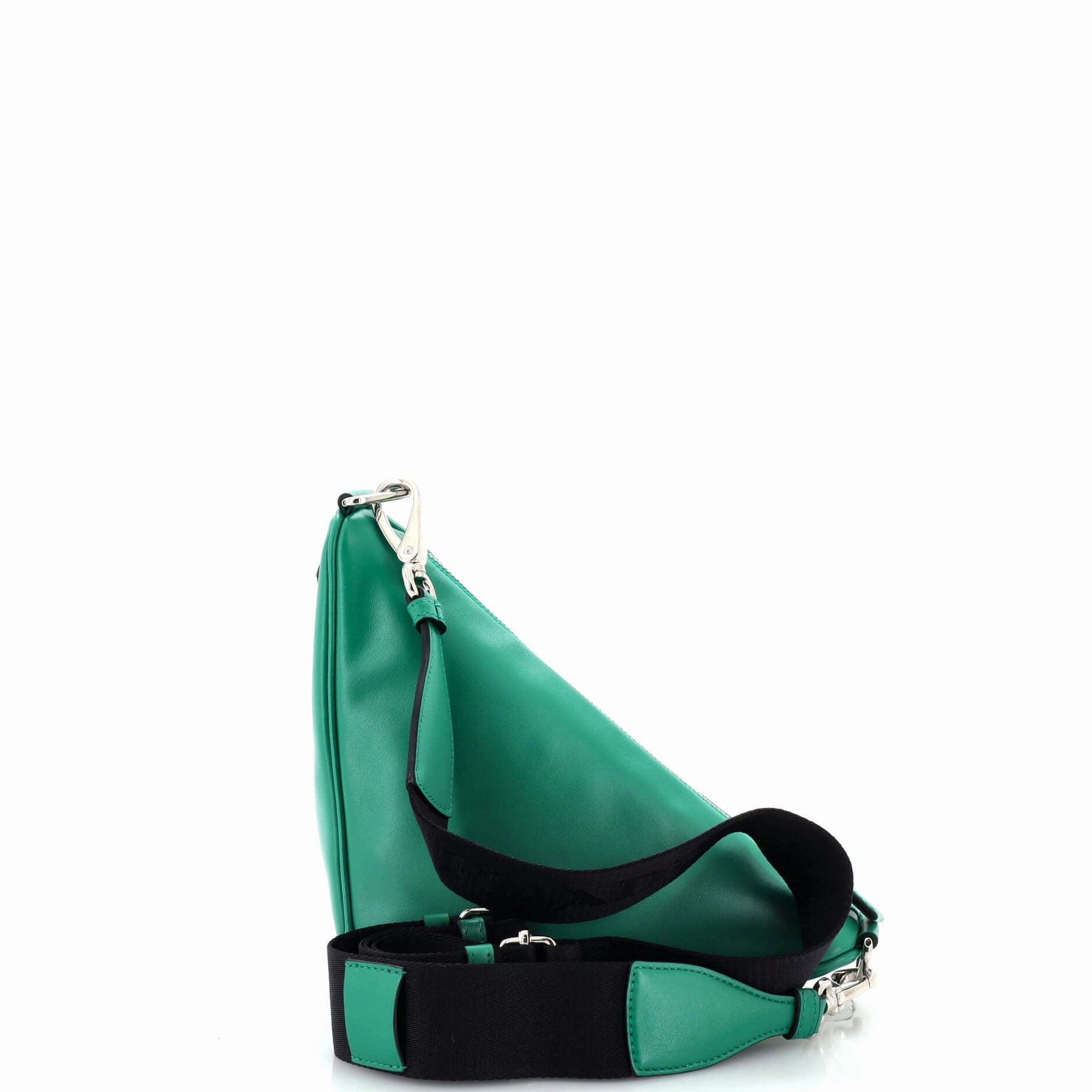Triangle Logo Zip Crossbody Bag Leather Small
