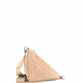 Triangle Logo Zip Crossbody Bag Leather Small