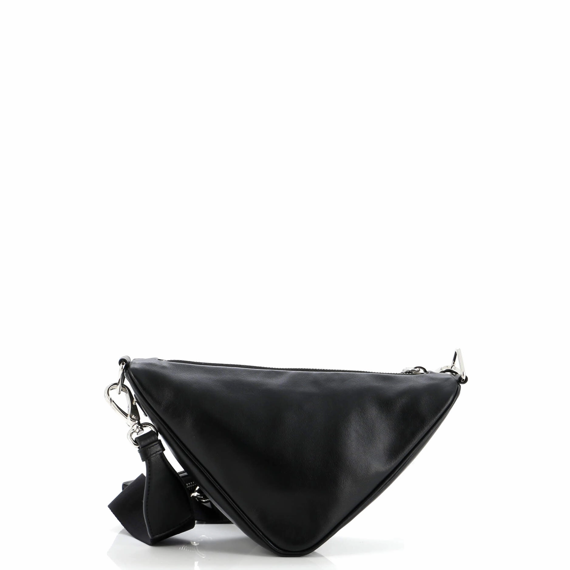 Triangle Logo Zip Crossbody Bag Leather Small