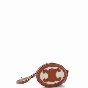 Triomphe Oval Crossbody Bag Canvas and Leather
