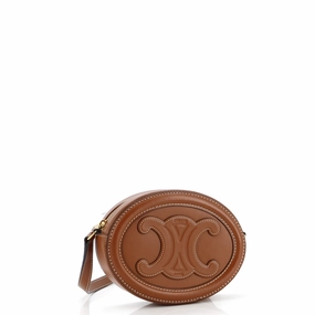 Triomphe Oval Crossbody Bag Leather Mini