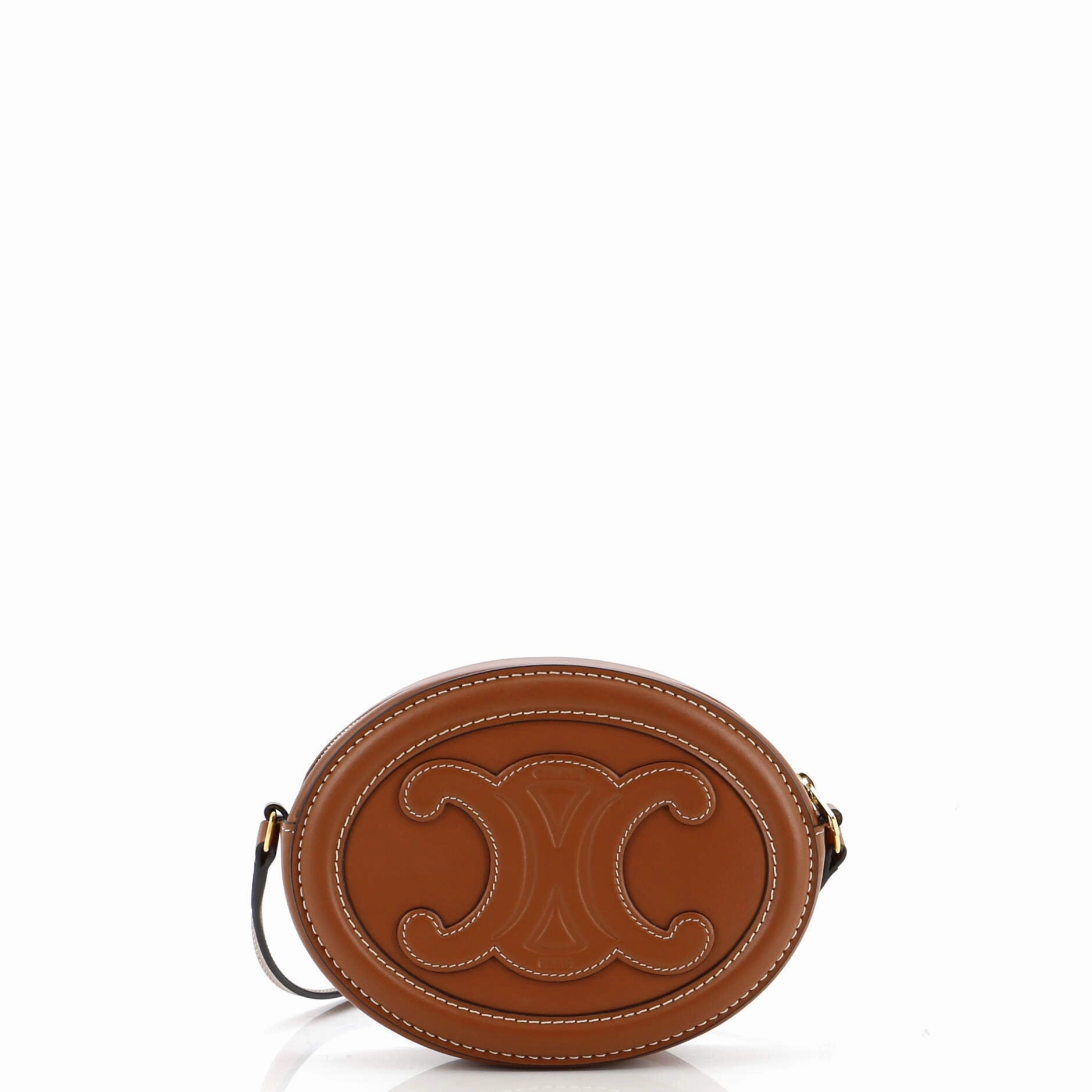 Triomphe Oval Crossbody Bag Leather Mini