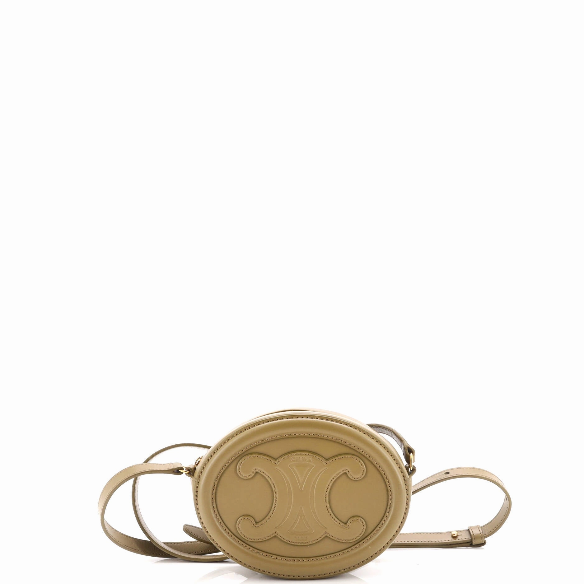 Triomphe Oval Crossbody Bag Leather Mini