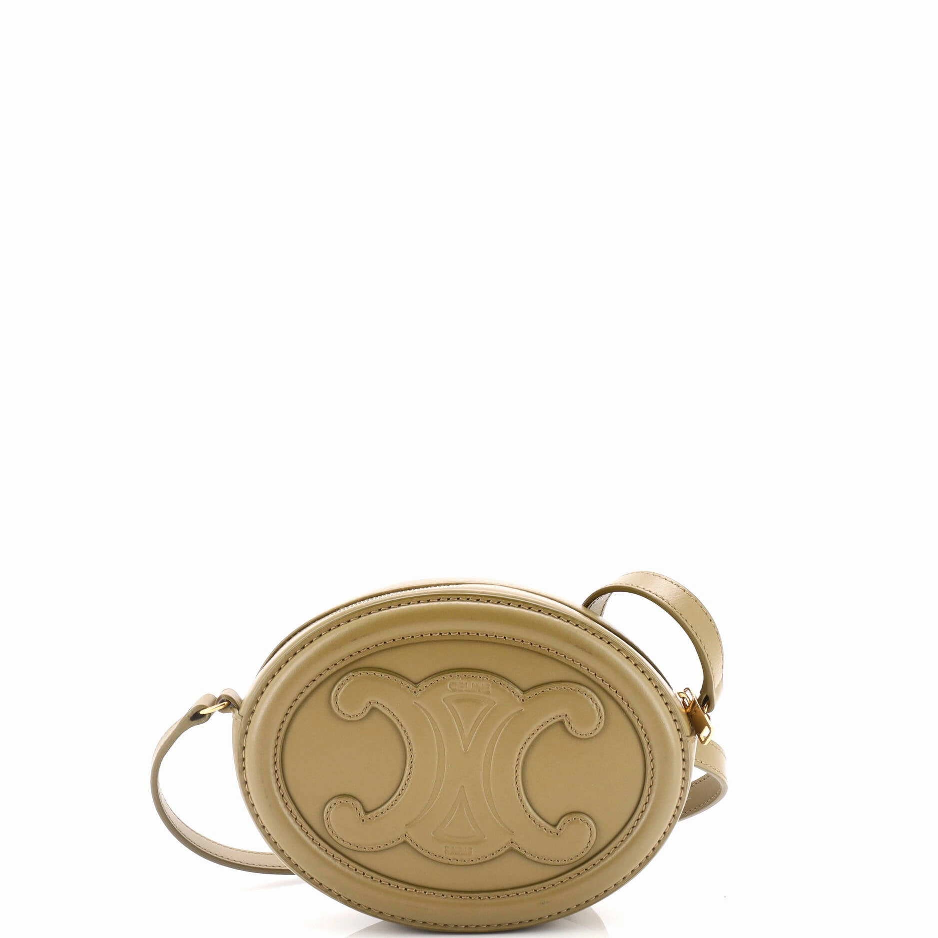 Triomphe Oval Crossbody Bag Leather Mini
