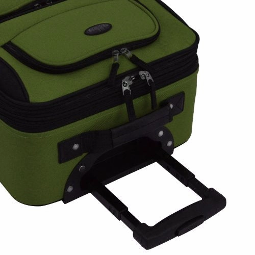 U.S Traveler Rio Carry-On Lightweight Expandable Rolling Luggage Suitcase Set - Green (15-Inch
