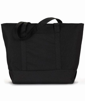 Ultraclub Zippered Polyester Tote Bag - Black/ Black