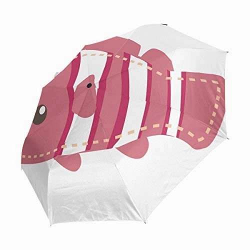 Umbrella Fish Golf Travel Sun Rain Windproof Auto umbrellas with UV Protection for Girls Boys Kids